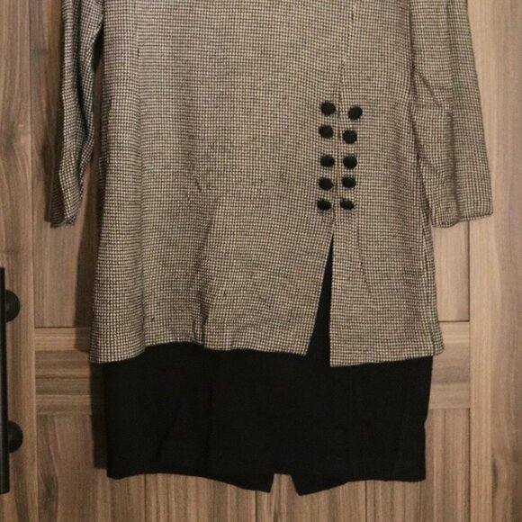 VINTAGE Houndstooth Positive Attitude Layered look long sleeve dress - Picture 4 of 4
